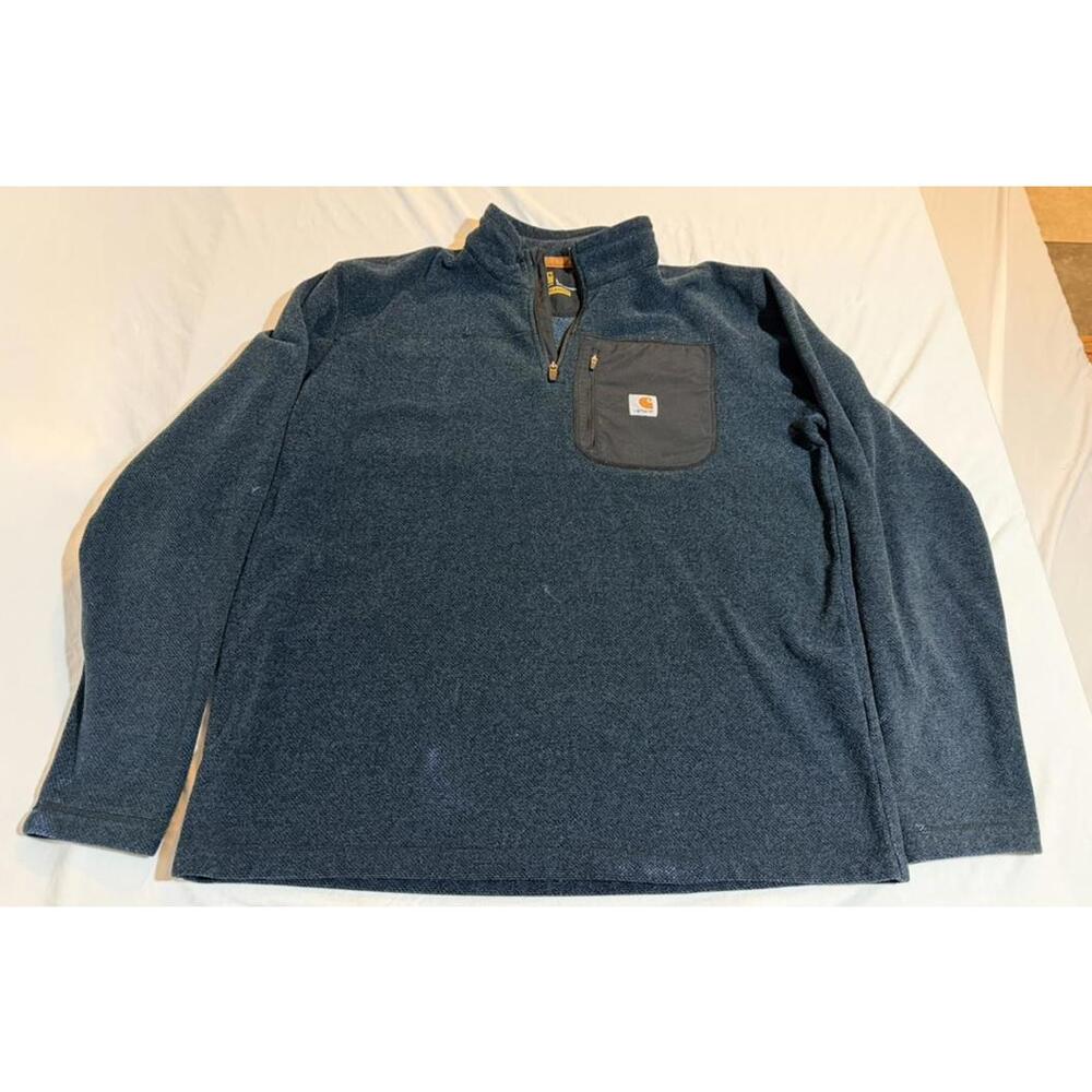 Carhartt Mens Relaxed Fit 1/4 zip Fleece Size Large